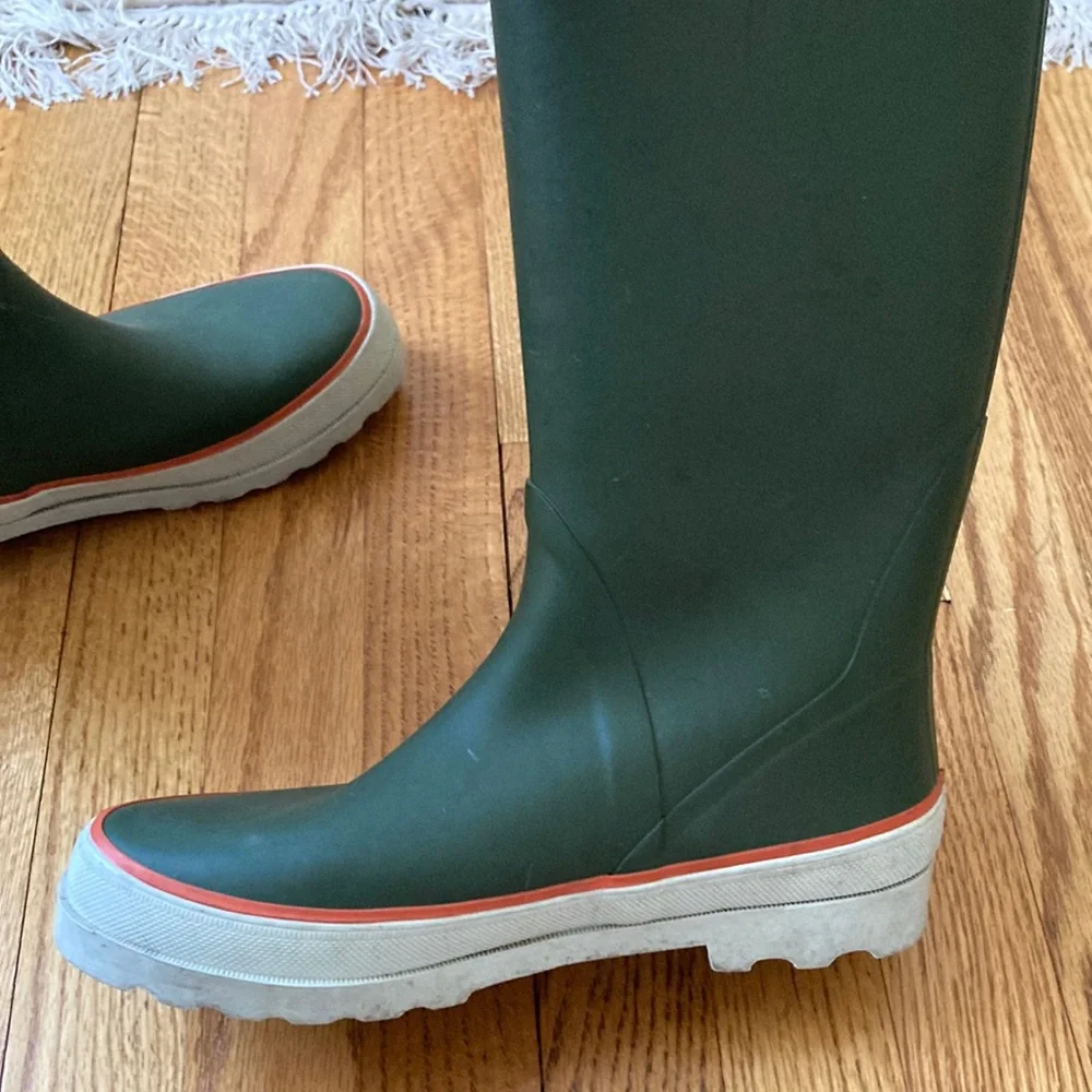 J. Crew Green and White Waterproof Rain & Snow Boots - Picture 8 of 13